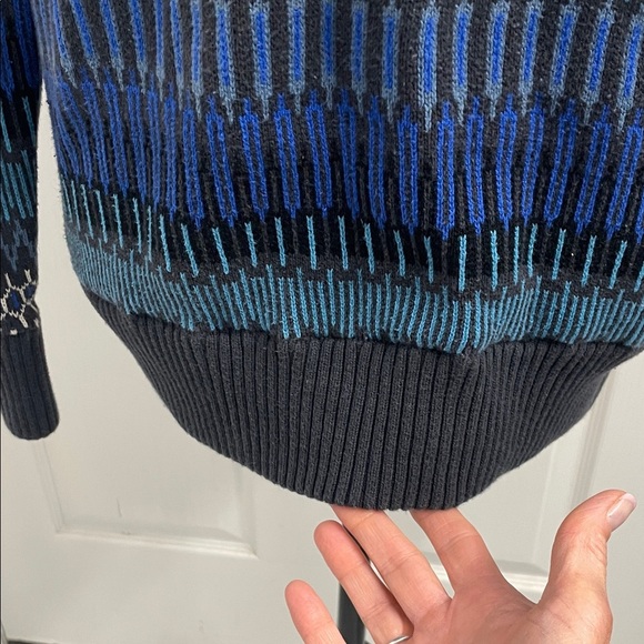 Mossimo Supply Co. Men’s Crewneck Sweater Fair Isle Multi Blue Pattern Sz S - Picture 5 of 14